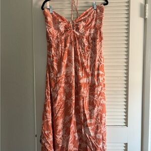H&M Strapless Coral Floral Dress